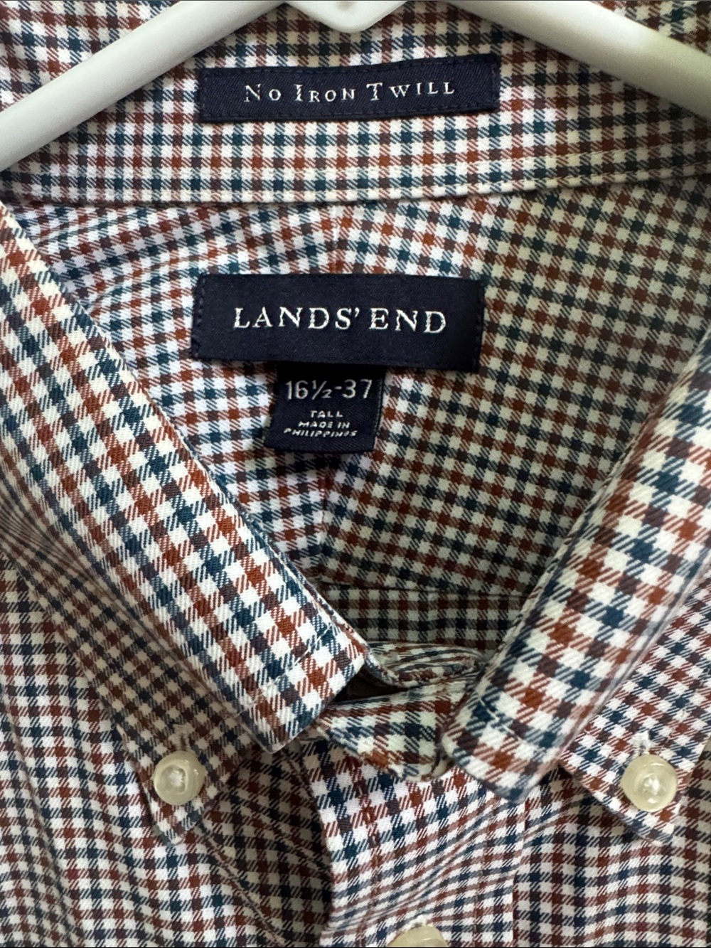 Land’s End plaid shirt, size 16 1/2 - 37